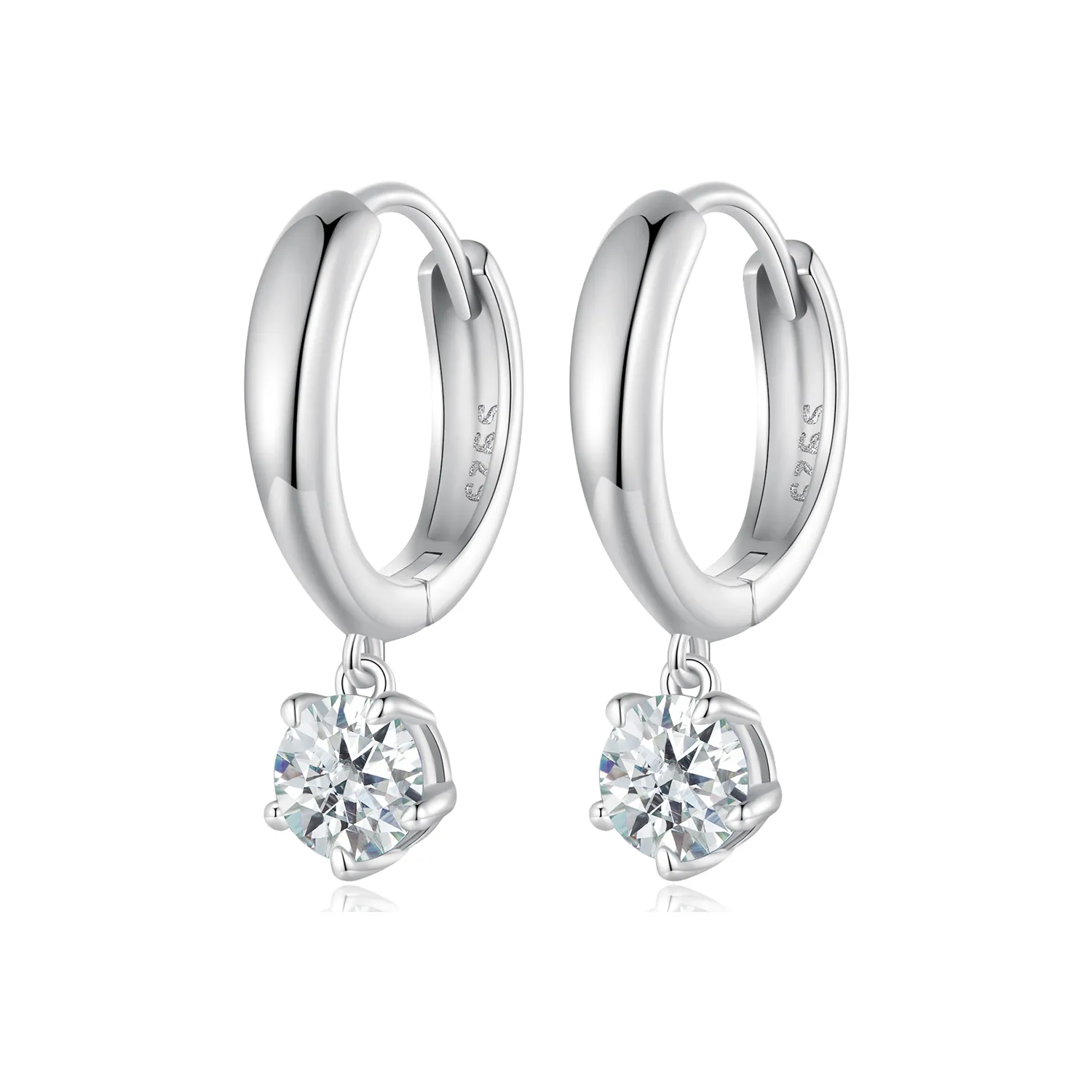 pandora style 0.5ct moissanite hoop earrings mse040