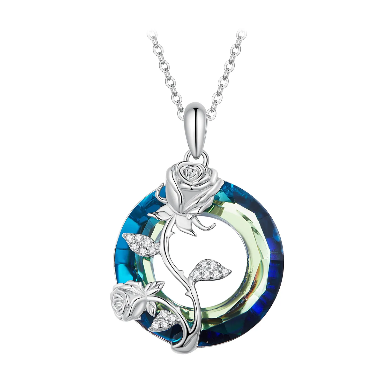 Pandora Style Angel Ring Rose Necklace - BSN313