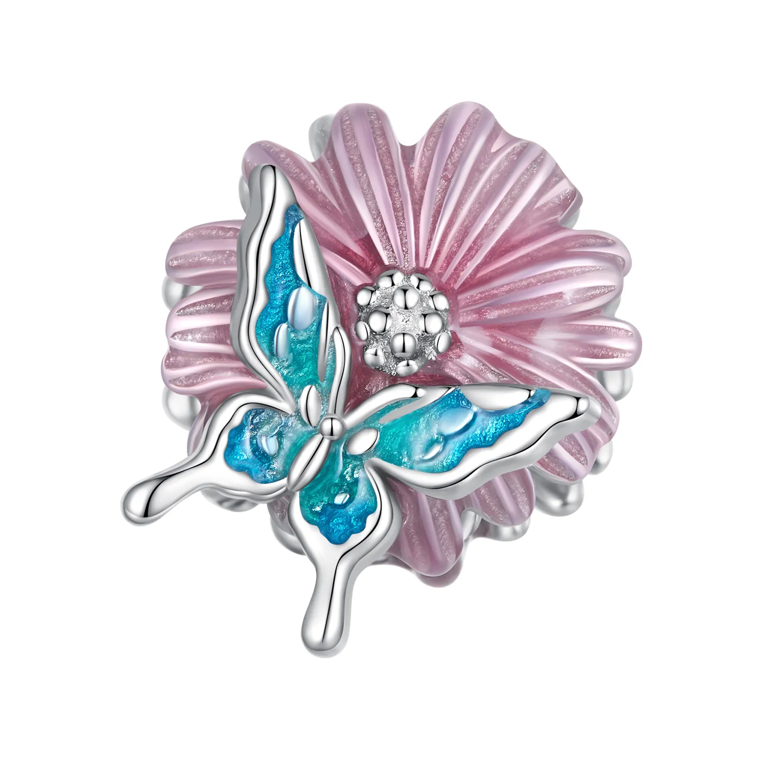 Pandora Style Butterfly Chrysanthemum Charm - BSC788
