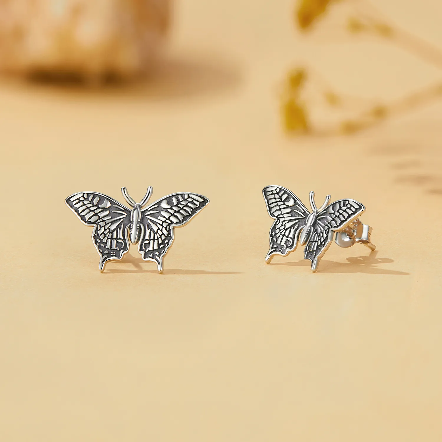 Pandora Style Butterfly Studs Earrings - SCE1637