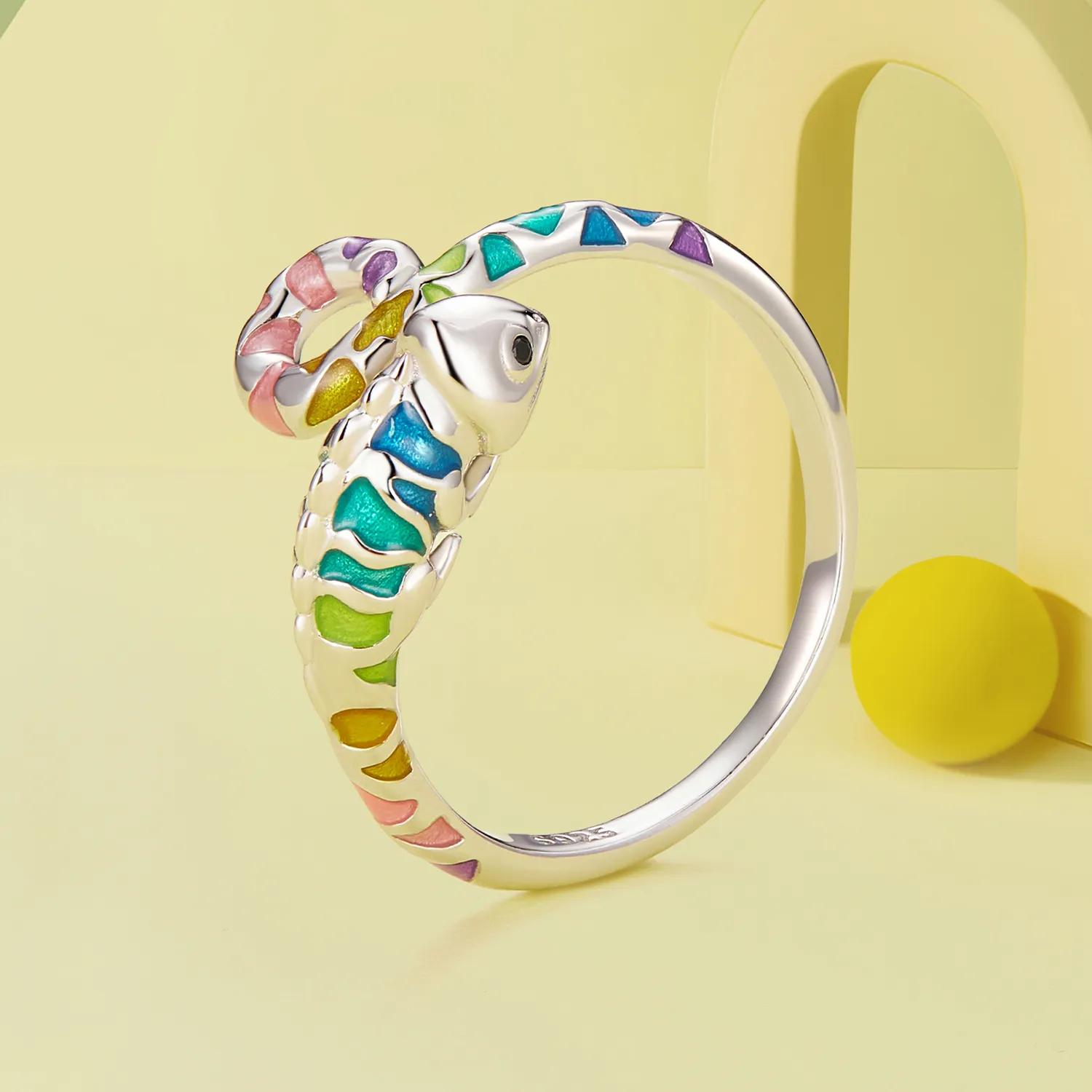 Pandora Style Chameleon Open Ring - BSR475-E