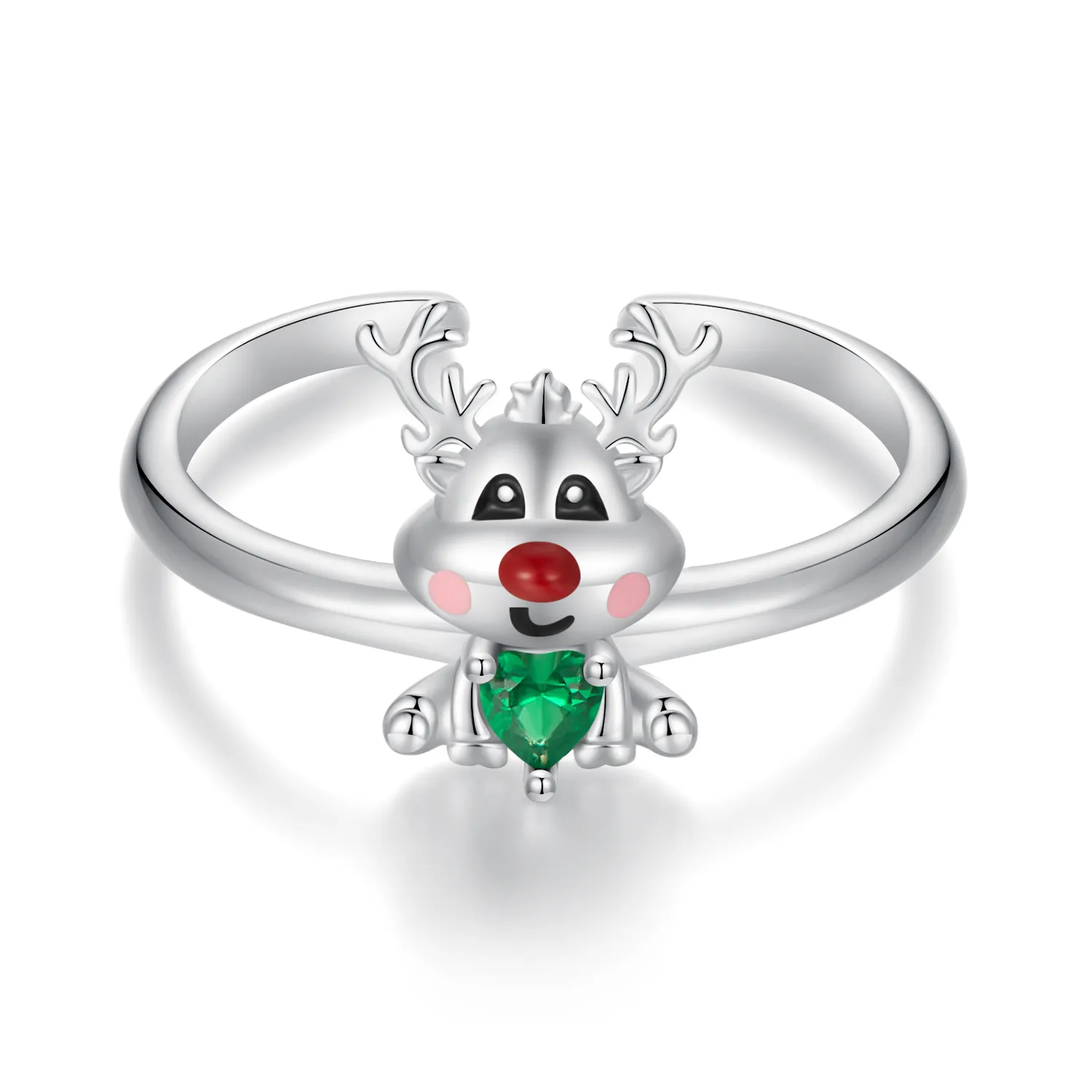 pandora style christmas reindeer open ring bsr493 e