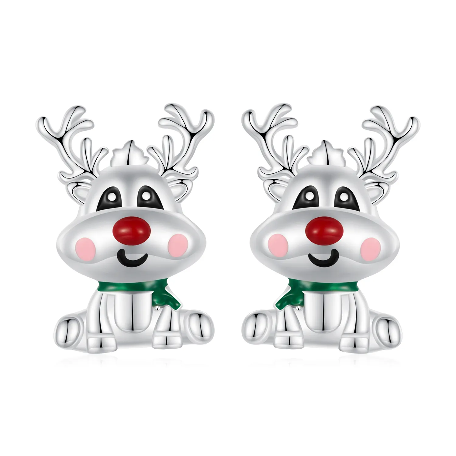 Pandora Style Christmas Reindeer Studs Earrings - BSE920