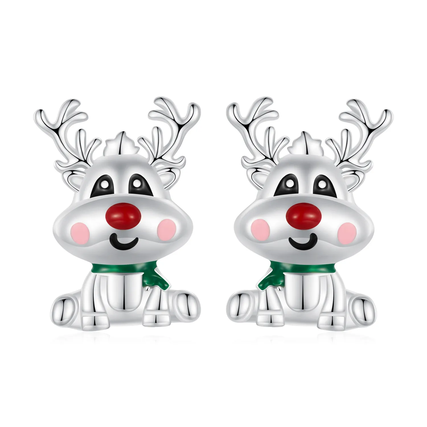 pandora style christmas reindeer studs earrings bse920
