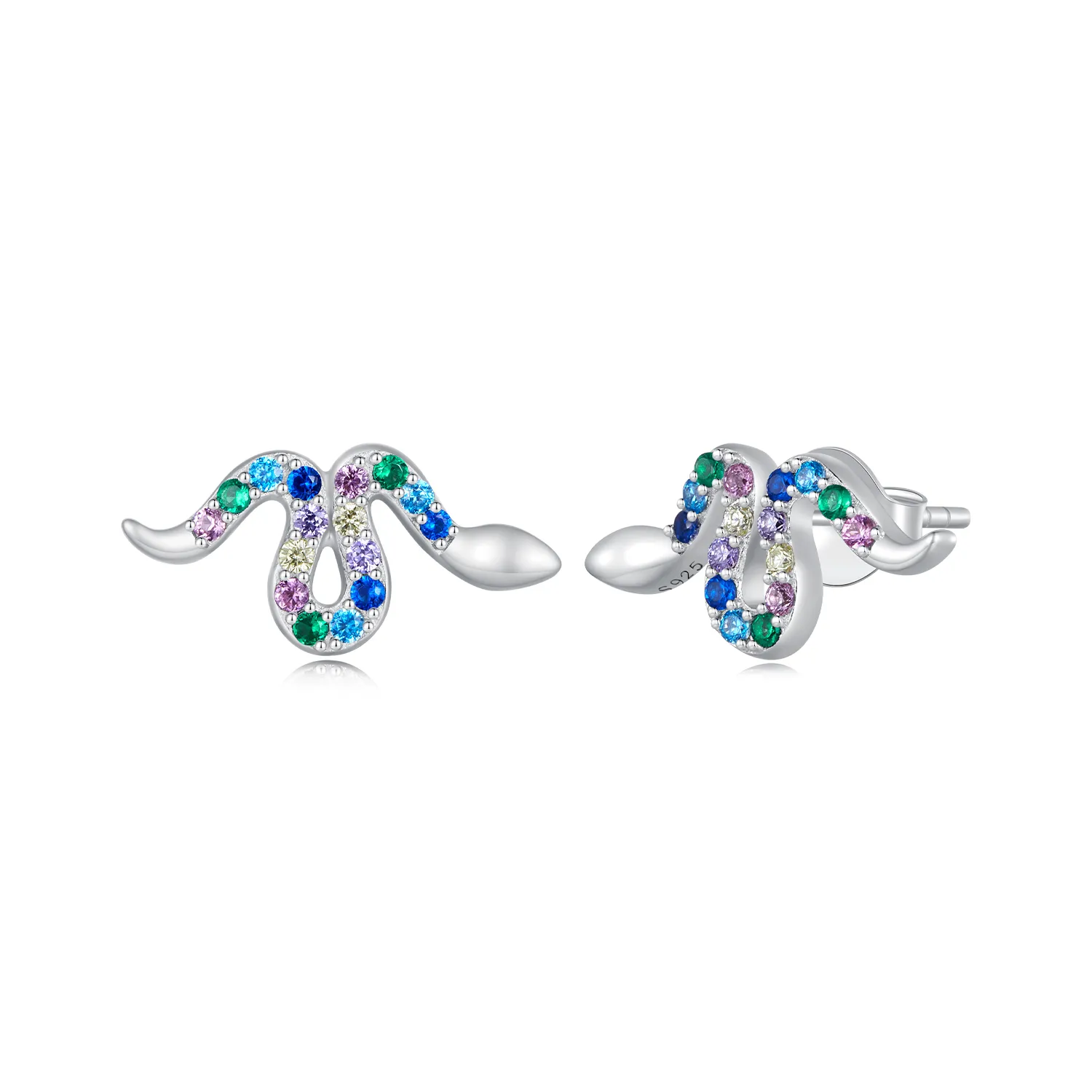 pandora style colorful snake studs earrings sce1633