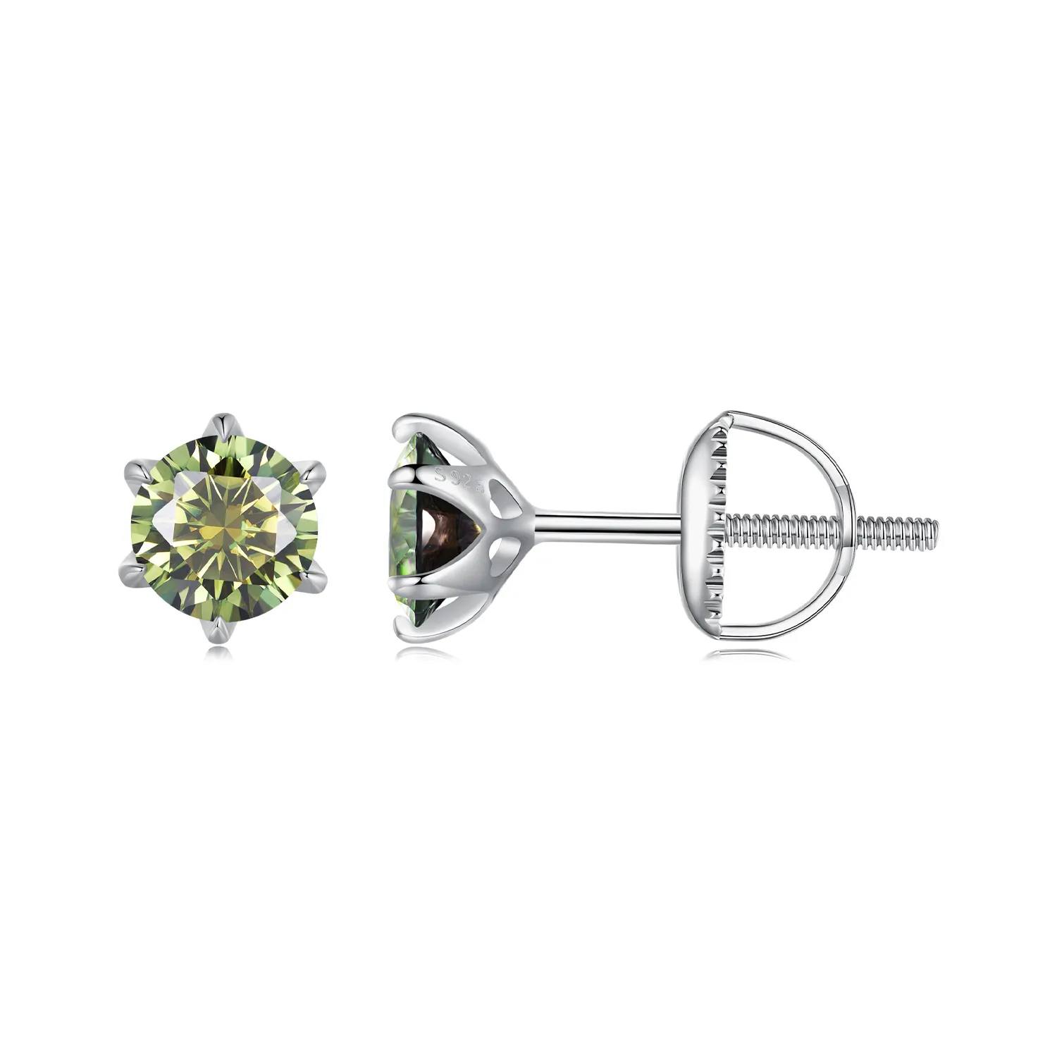 pandora style emeraldmoissanite studs earrings mse025 sgn