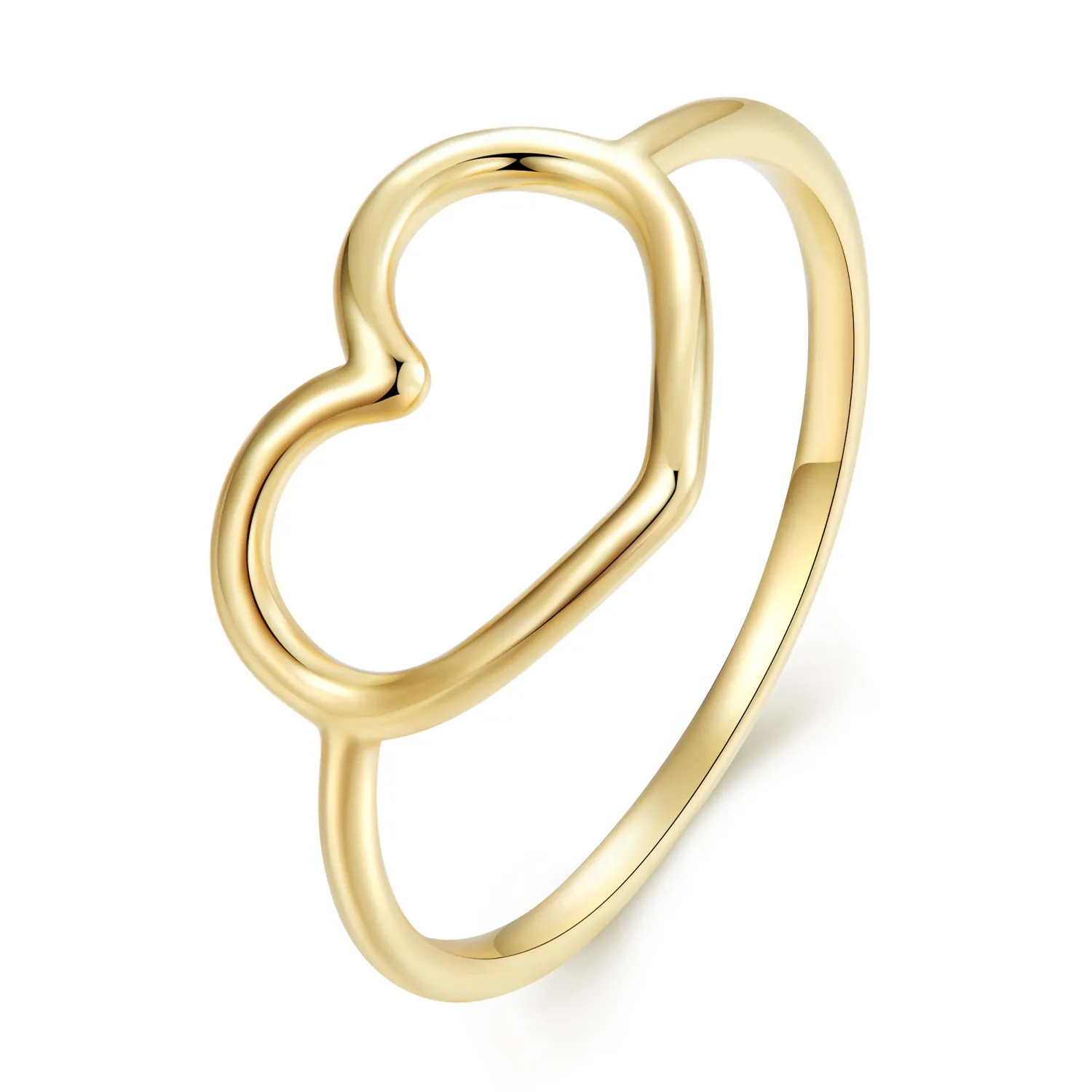 Pandora Style Gold Heart Shaped Ring - SCR641-B