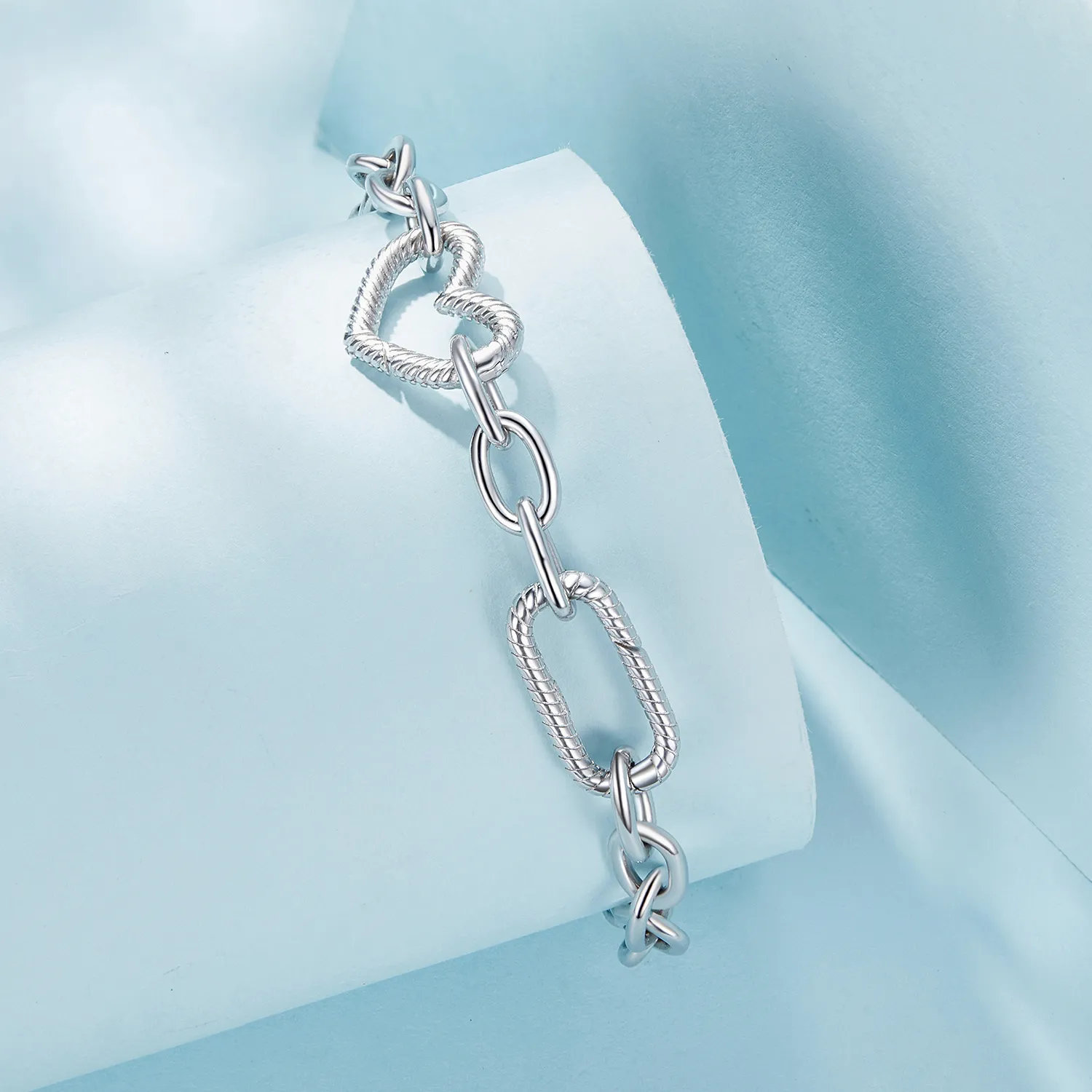 Pandora Style Heart Chain Bracelet - SCB258