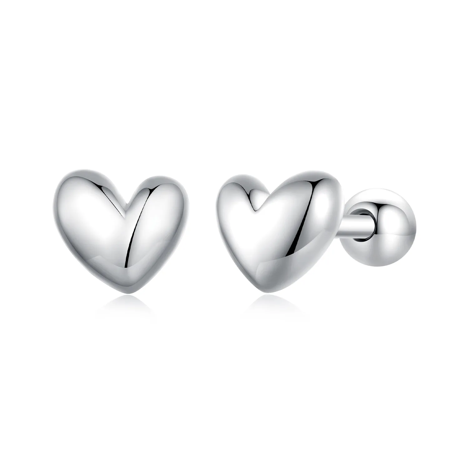 pandora style heart shaped studs earrings bse886