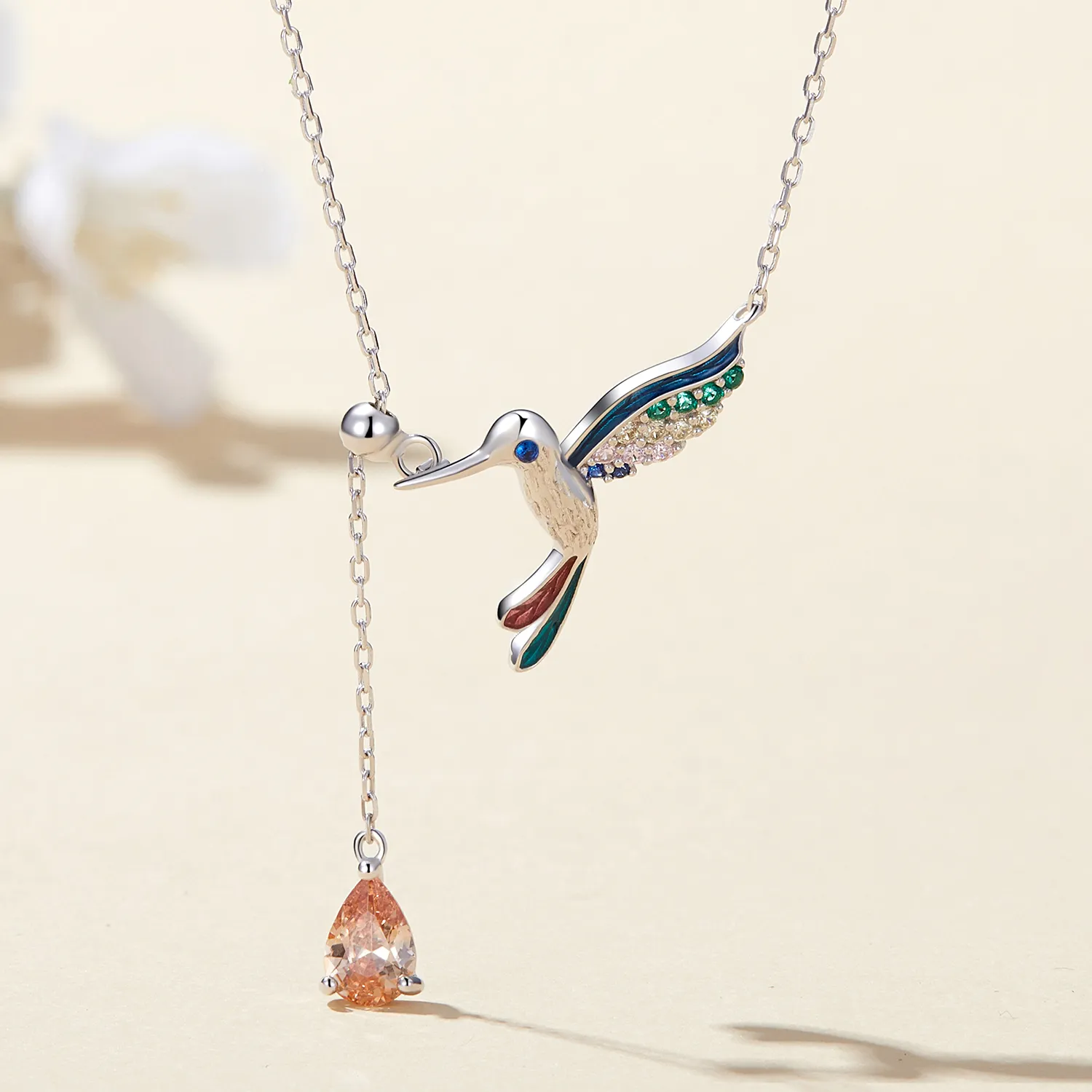 Pandora Style Hummingbird Necklace - BSN305