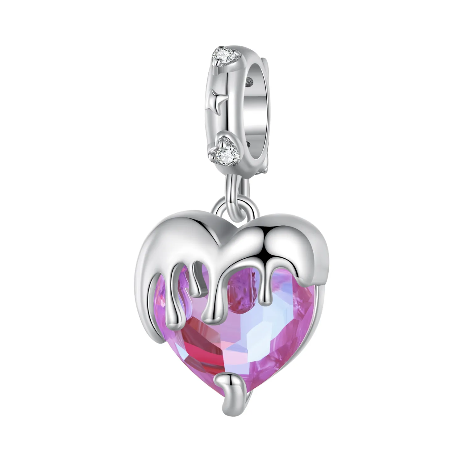 Pandora Style Melting Girl's Heart Dangle - SCC2471