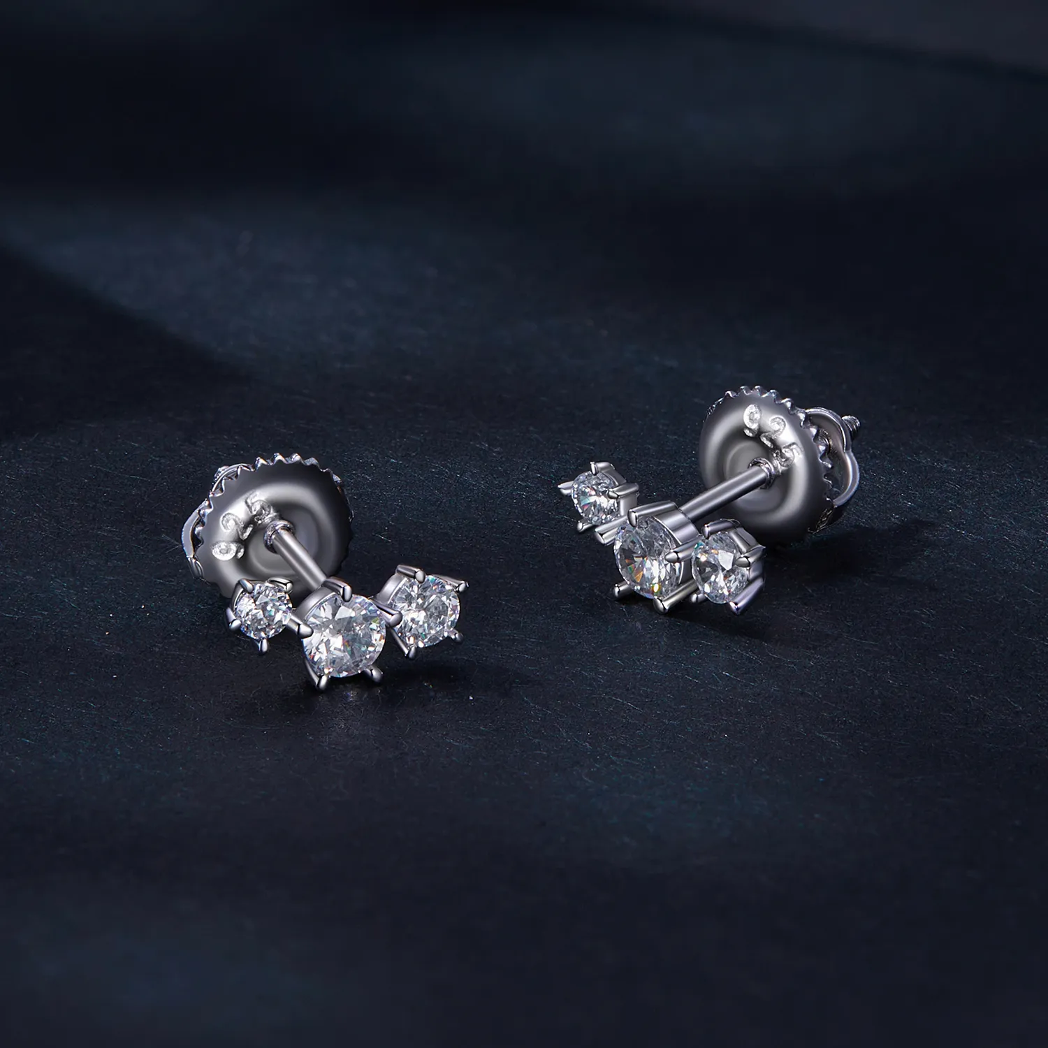 Pandora Style Moissanite Studs Earrings(One Certificate) - MSE034