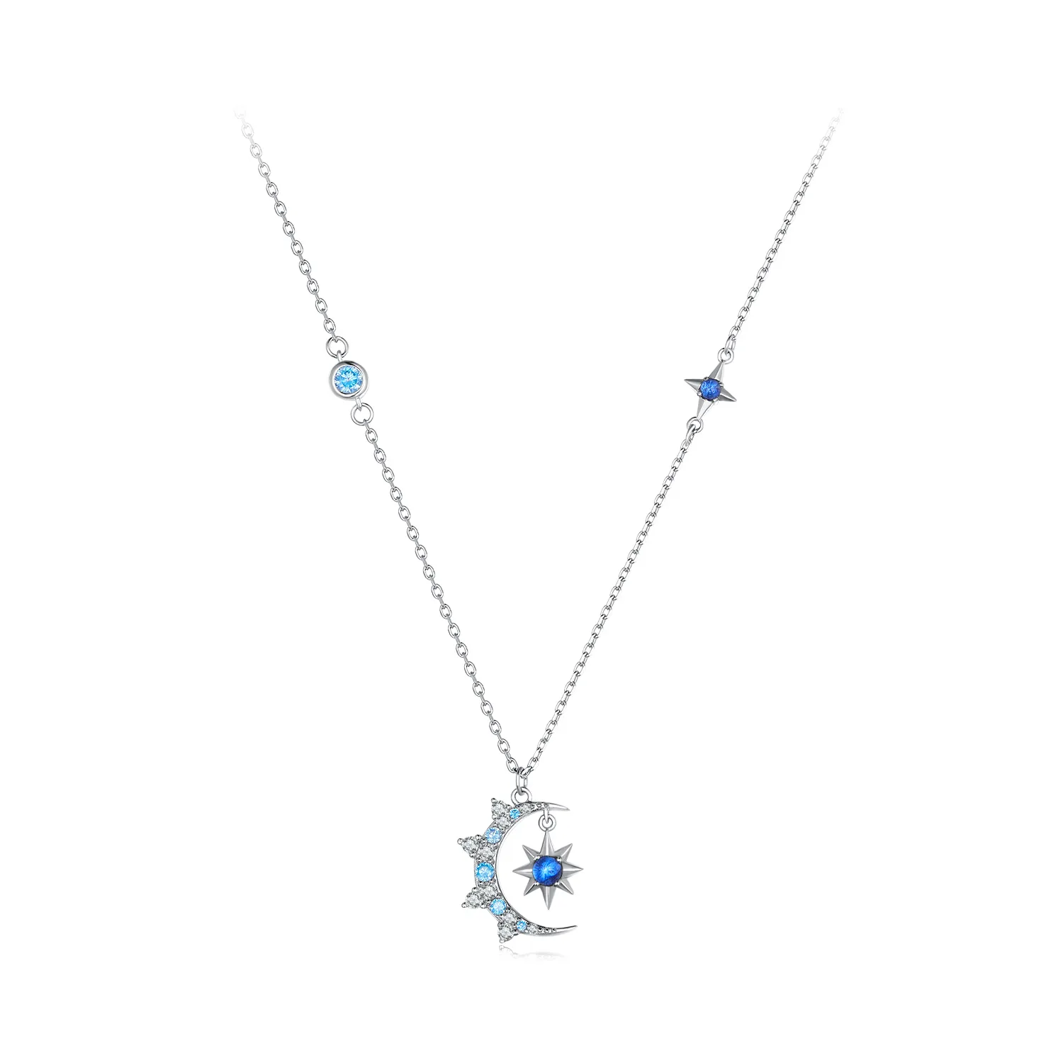 Pandora Style Moon Starburst Necklace - BSN347