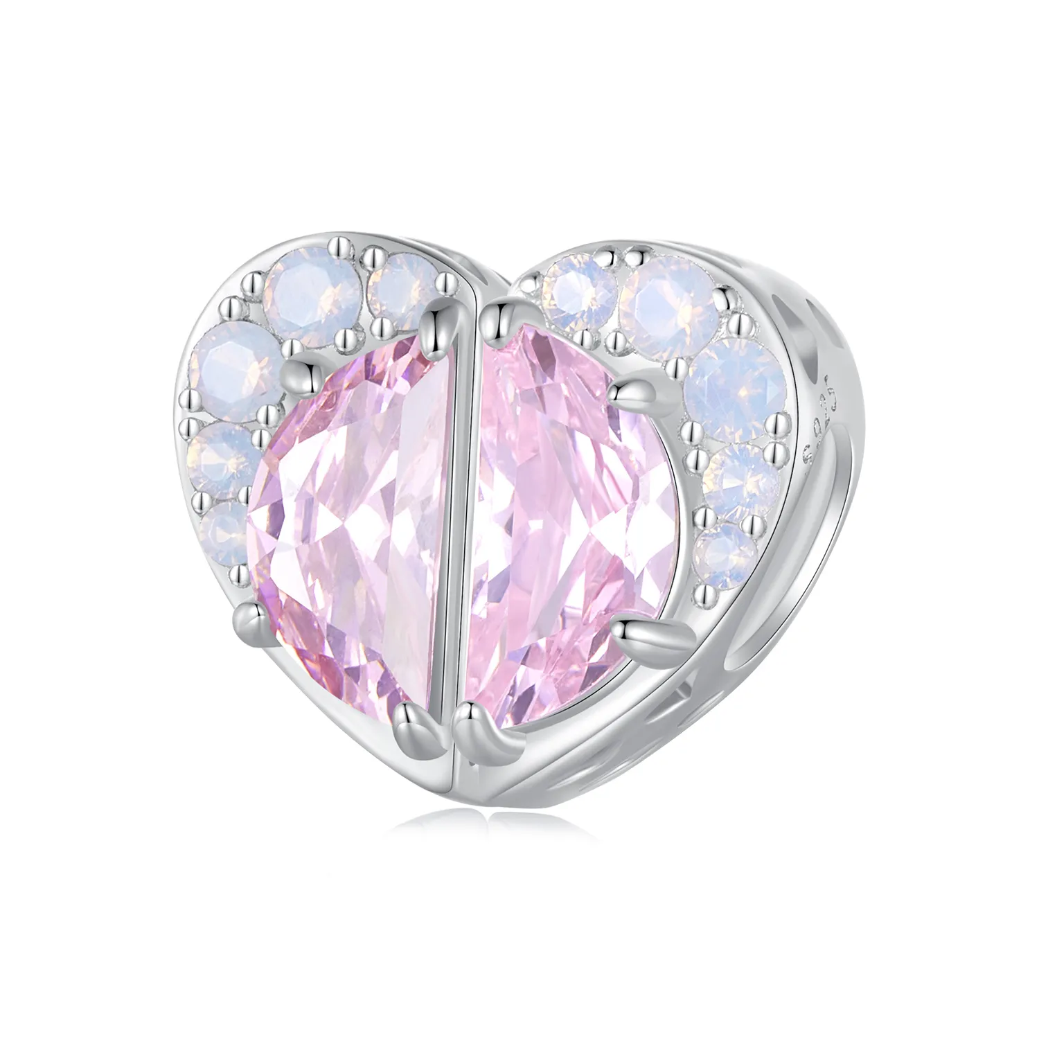 Pandora Style Pink Sisters Heart Charm - SCC2641
