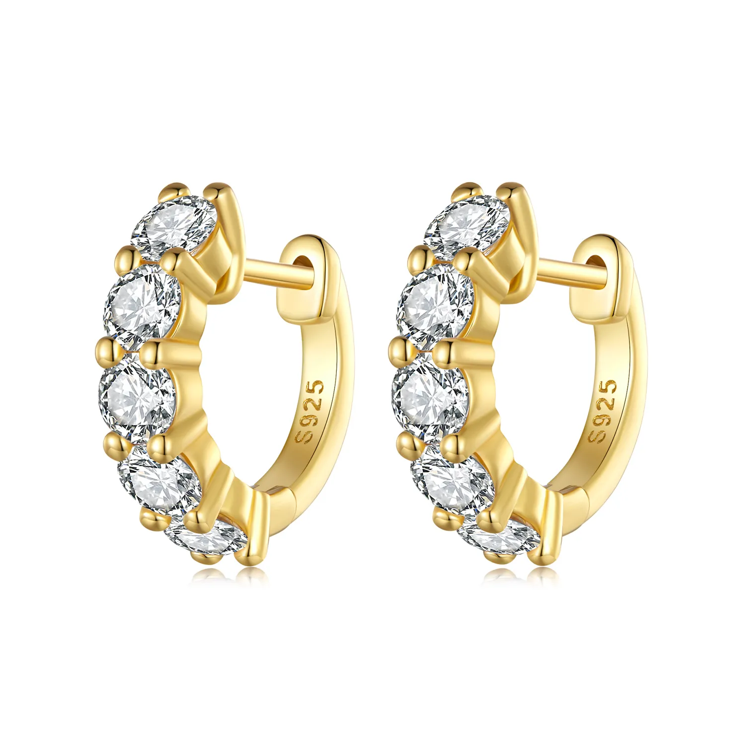 Pandora Style Shine Moissanite Hoop Earrings(One Certificate) - MSE005-B