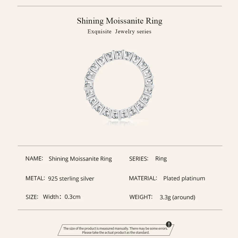 Pandora Style Shining Moissanite Ring(One Certificate) - MSR020