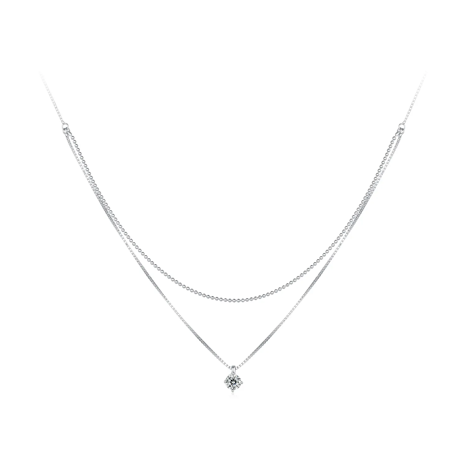 Pandora Style Shiny Double Layer Necklace - BSN358