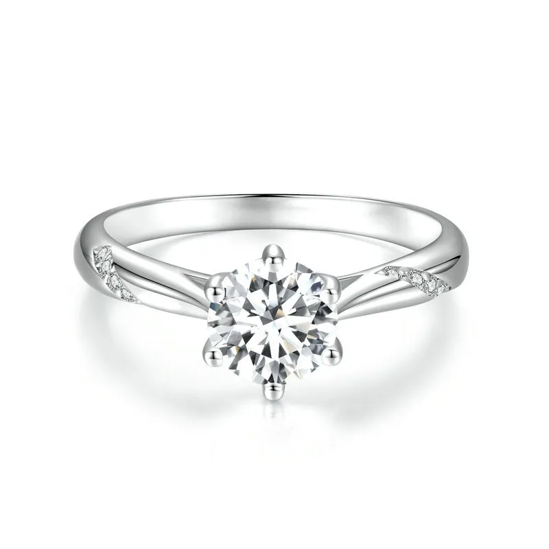Pandora Style Simple Moissanite Ring(One Certificate) - MSR003