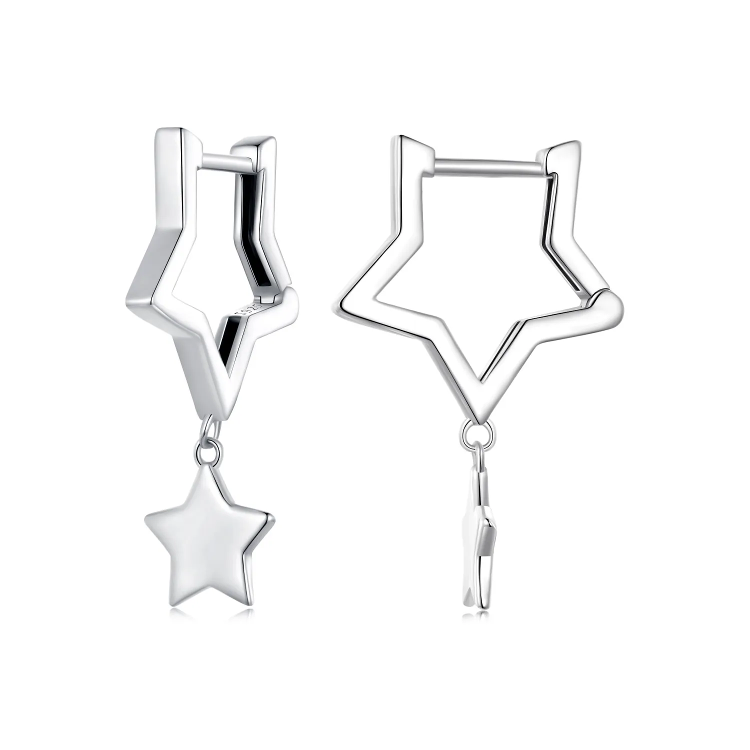 Pandora Style Star Hoop Earrings - SCE1621