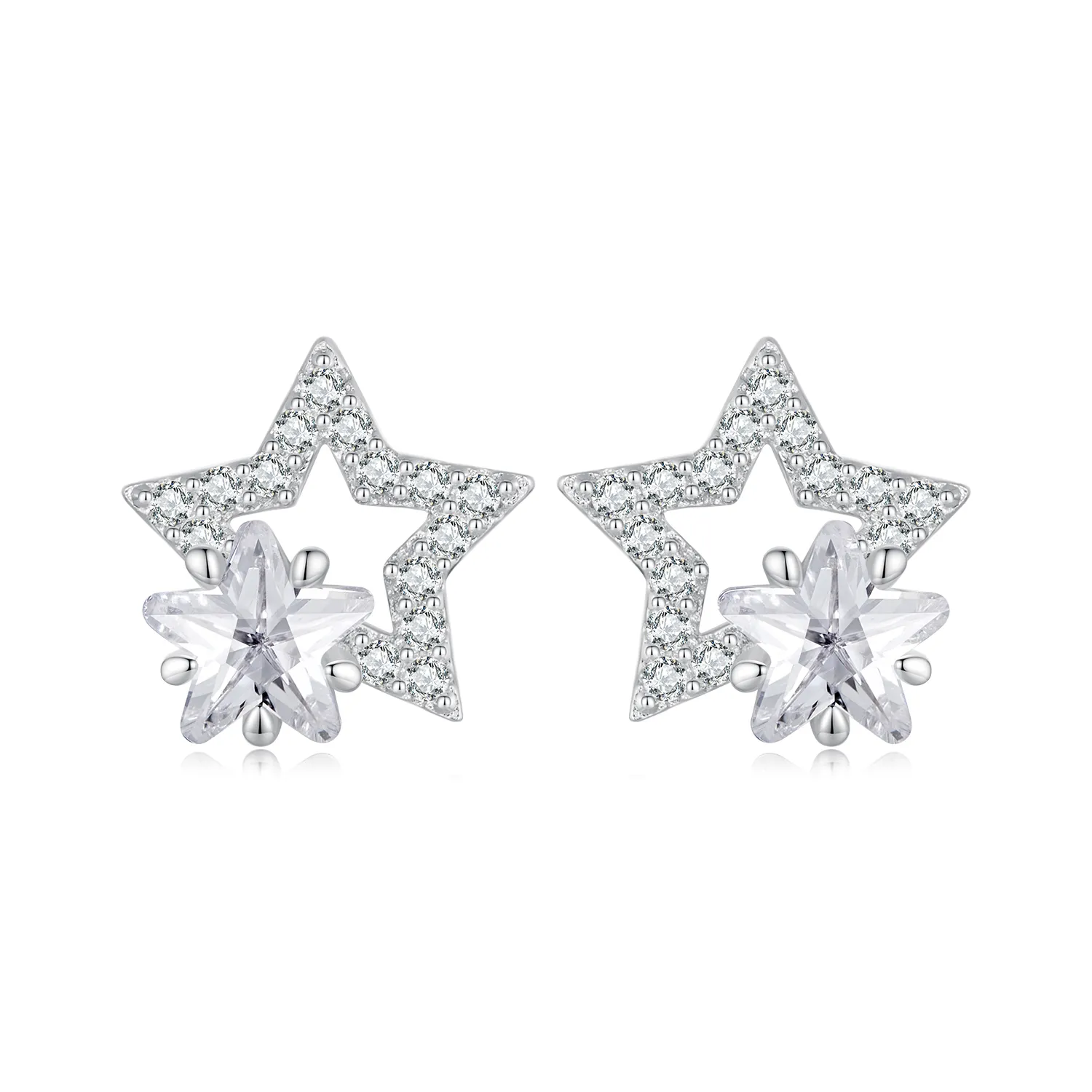 Pandora Style Star Studs Earrings - BSE878