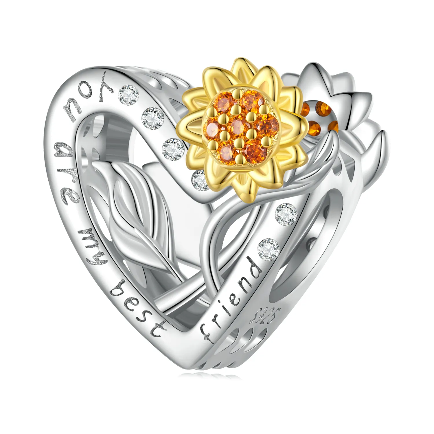 pandora style sunflower charm bsc839