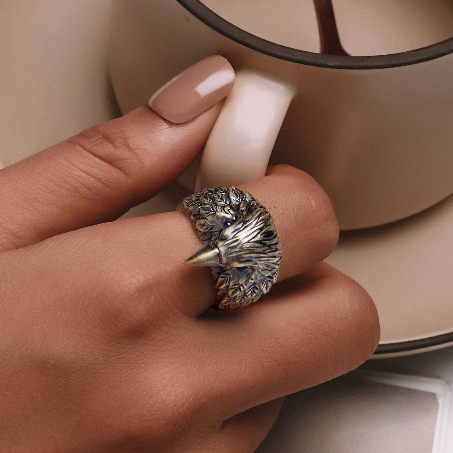 Pandora Style Vintage Eagle Ring Open Ring - YIR239