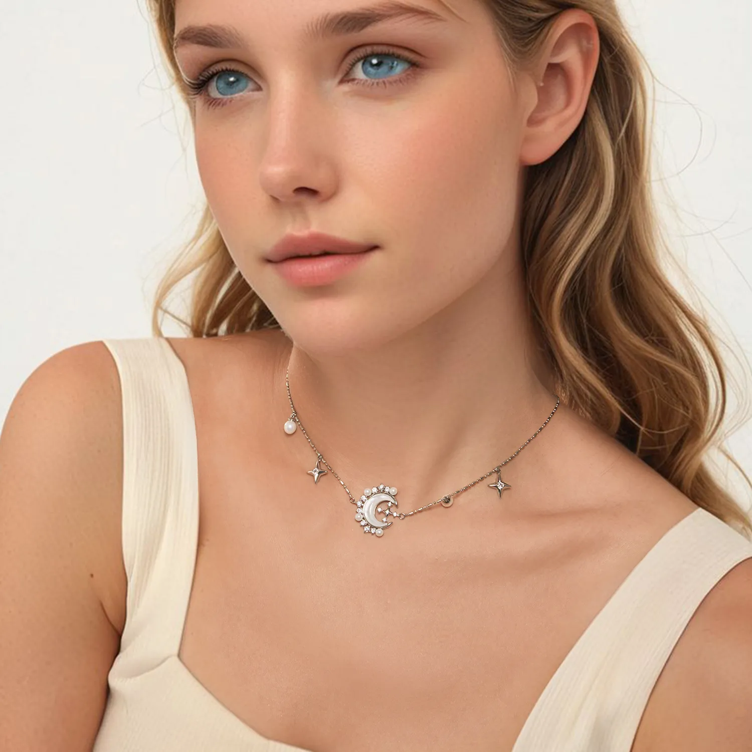PANDORA Style Crescent Moon Necklace - YIN115