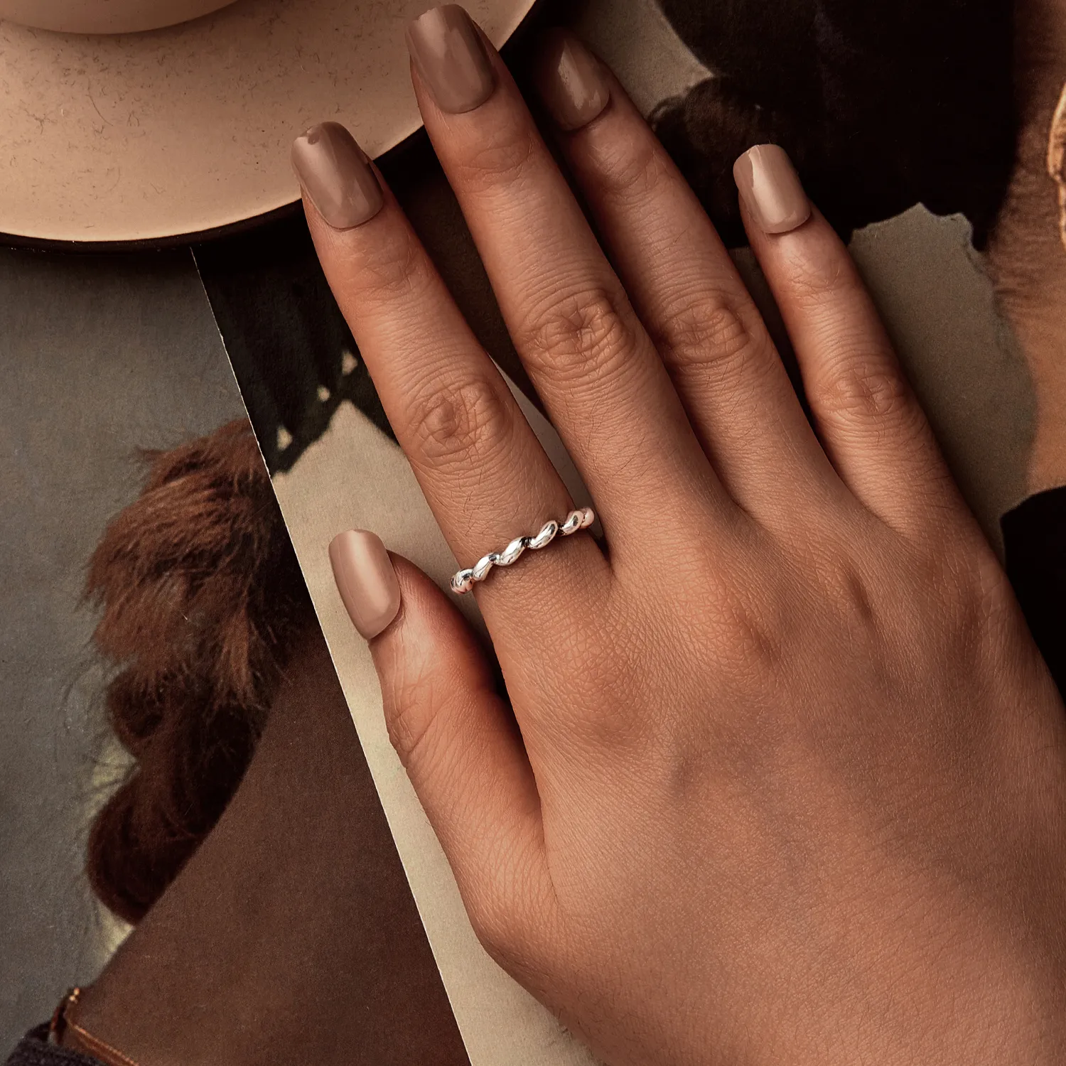 PANDORA Style Twisted metallic ring - SCR1047