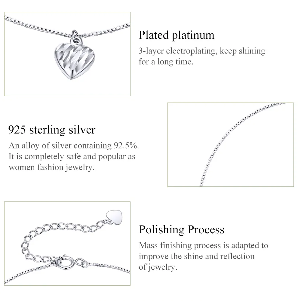 Silver Beautiful Love Anklet - SCT013