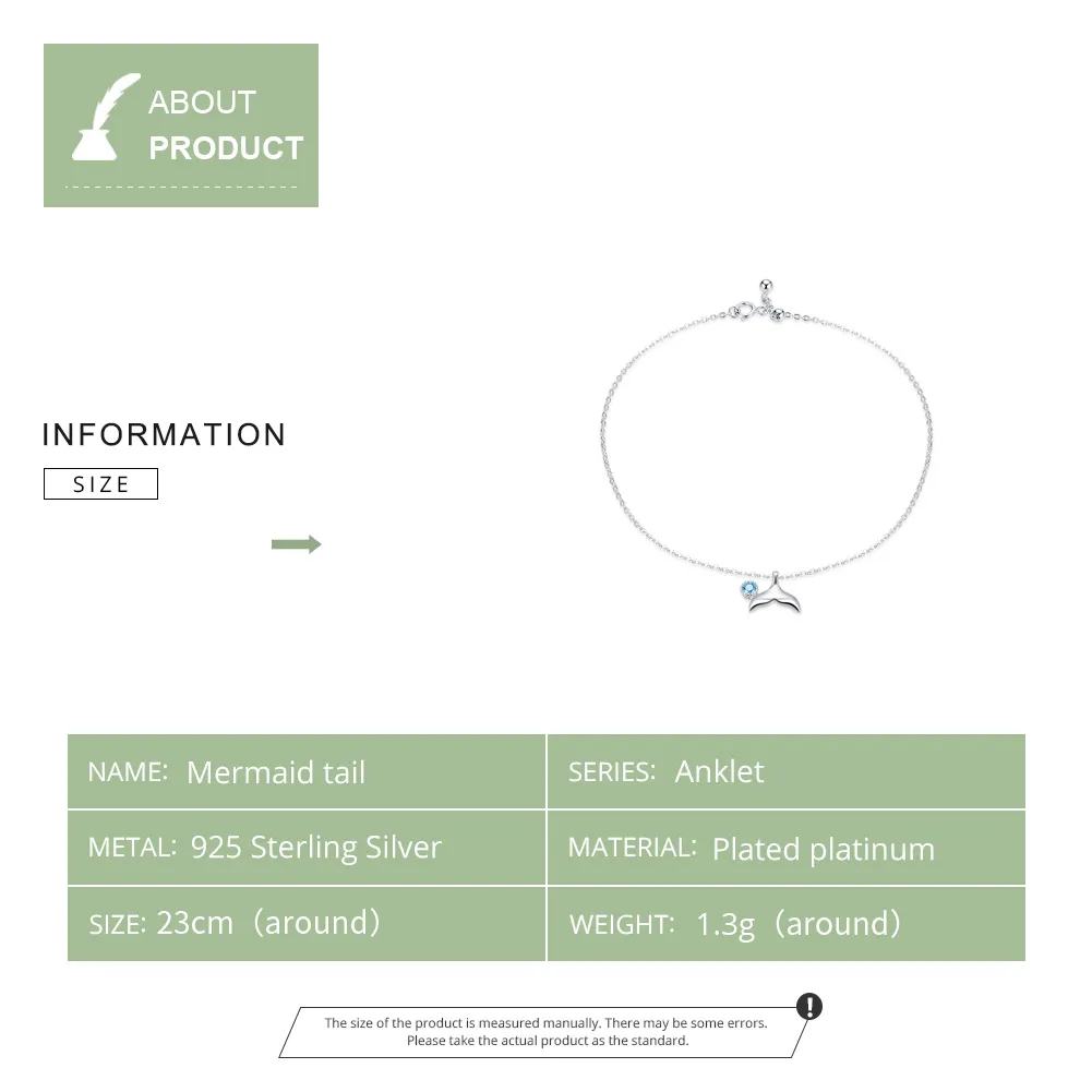 Silver Mermaid Tail Anklet - SCT004