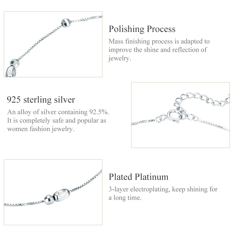 Silver Small Round Beads Anklet - SCT010