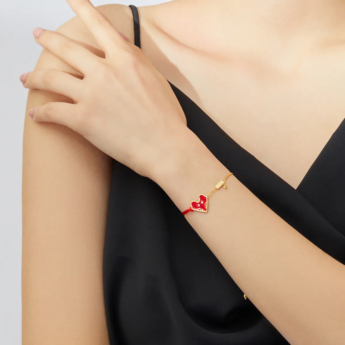 Pandora Style Gold-Plated Chinese Mouse Chain Slider Bracelet - SCB174