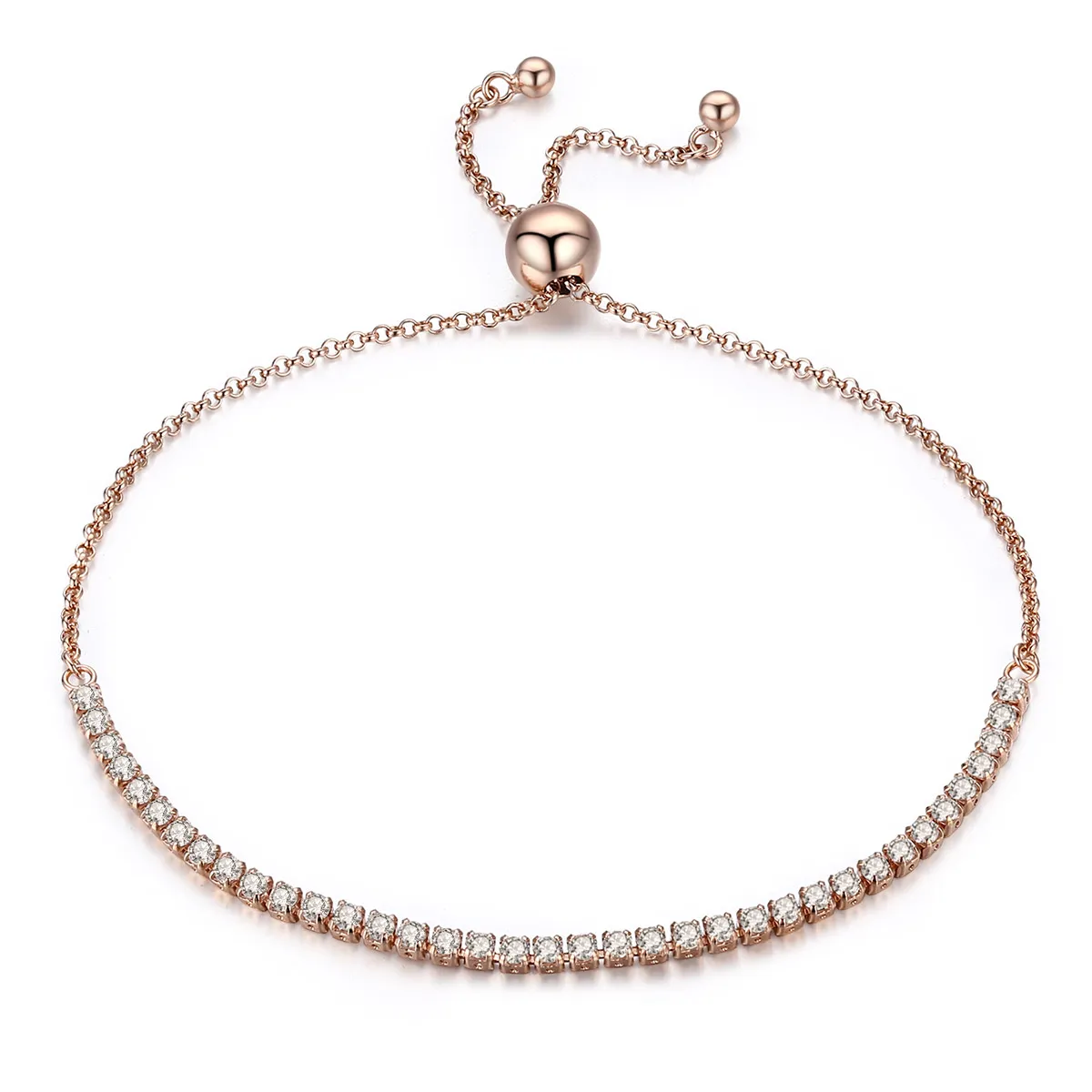 Pandora Style Gold-Plated Elegant Accompany Slider Tennis Bracelet - SCB046