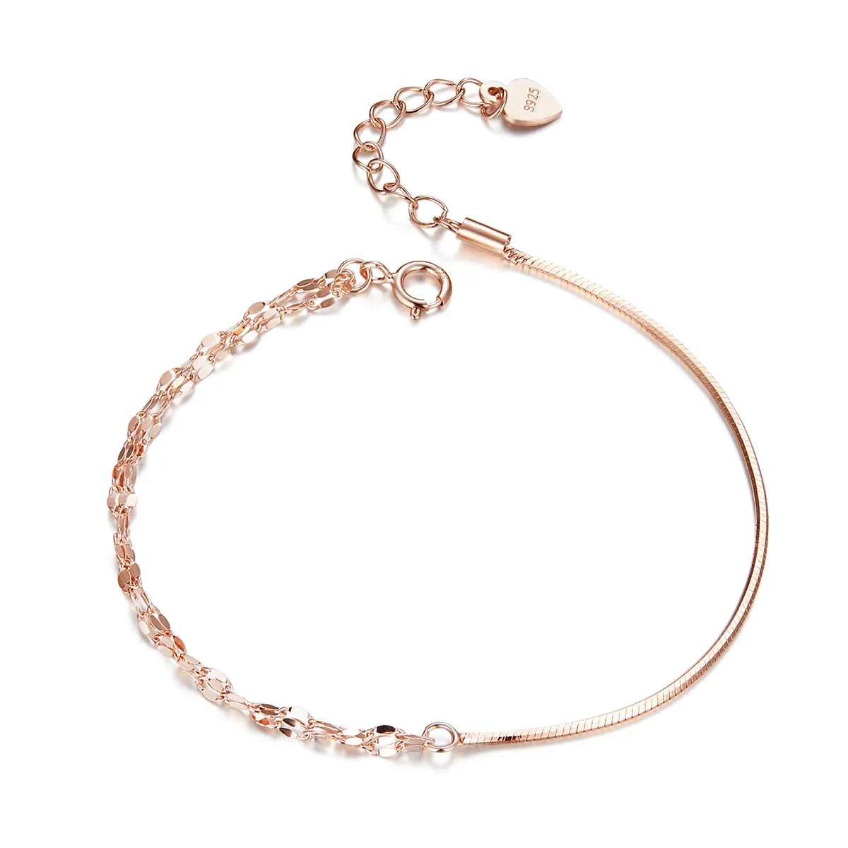 Pandora Style Rose Gold Simple Line Bracelet SCB149