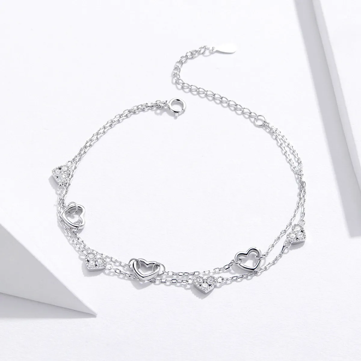 Pandora Style Silver Beautiful Love Chain Slider Bracelet - SCB151
