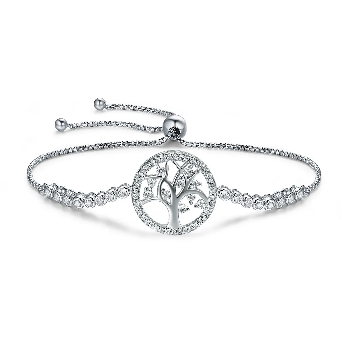 Pandora Style Silver Bright Tree of Life bracelet - SCB035