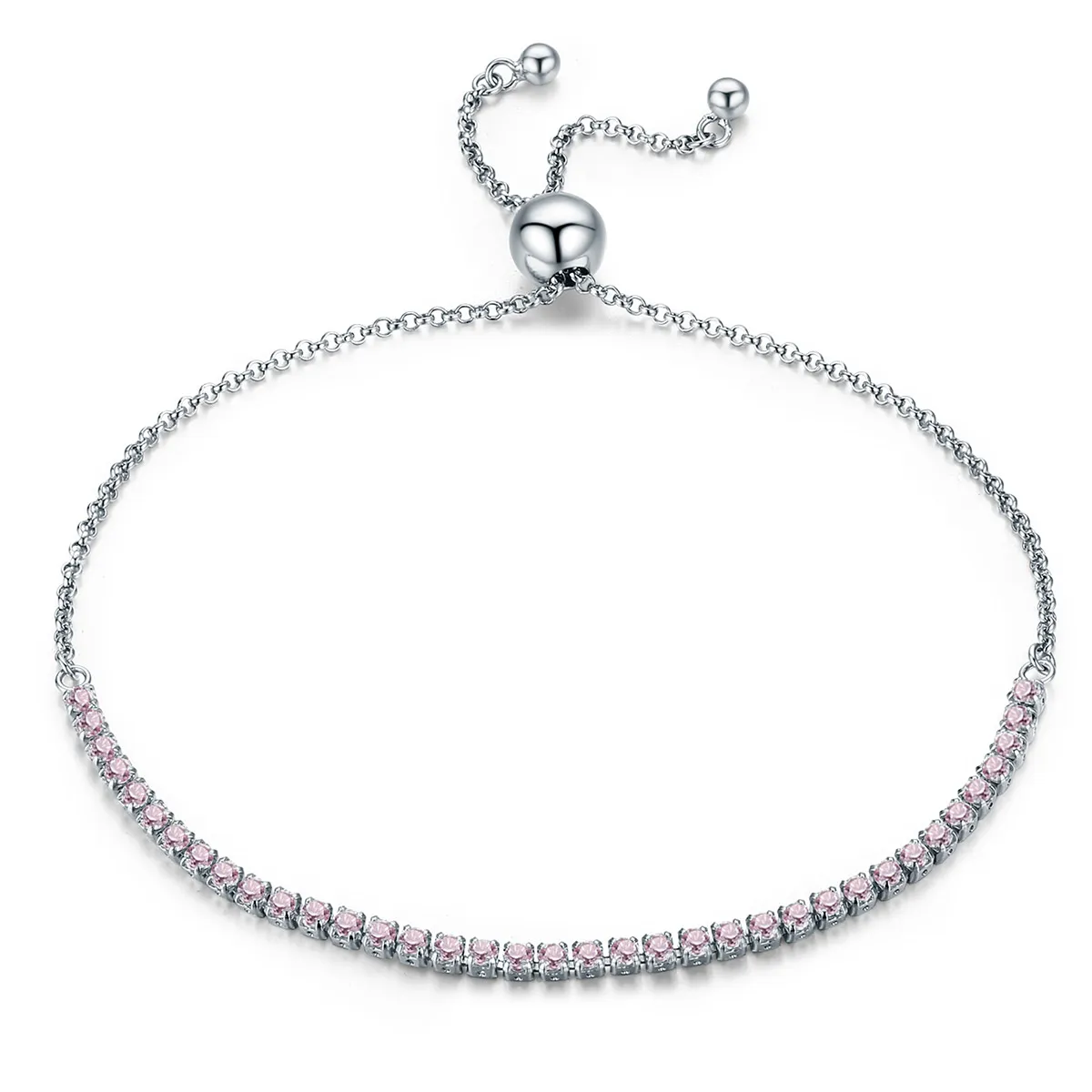 Pandora Style Silver Elegant Accompany Slider Tennis Bracelet - SCB045