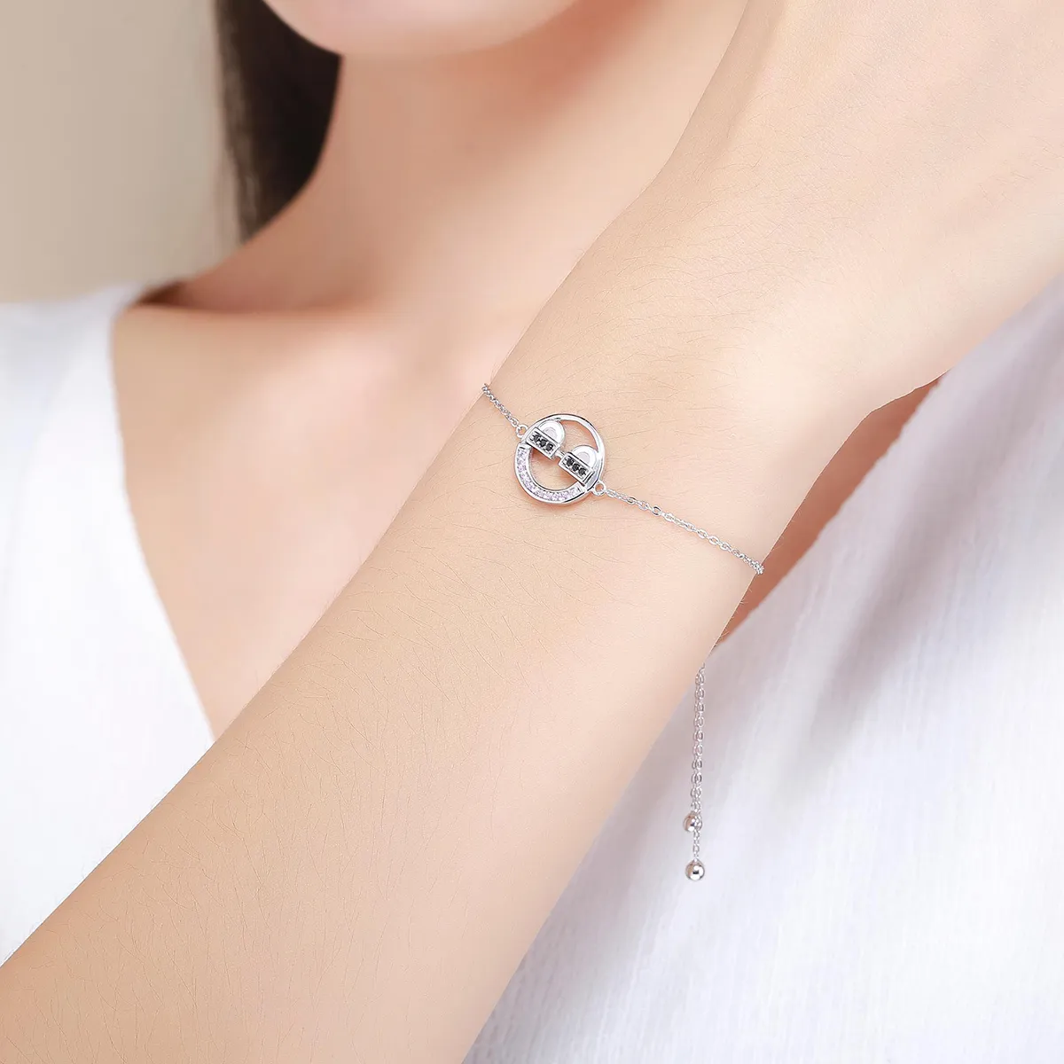 Pandora Style Silver Emoji Slider Bracelet - SCB040
