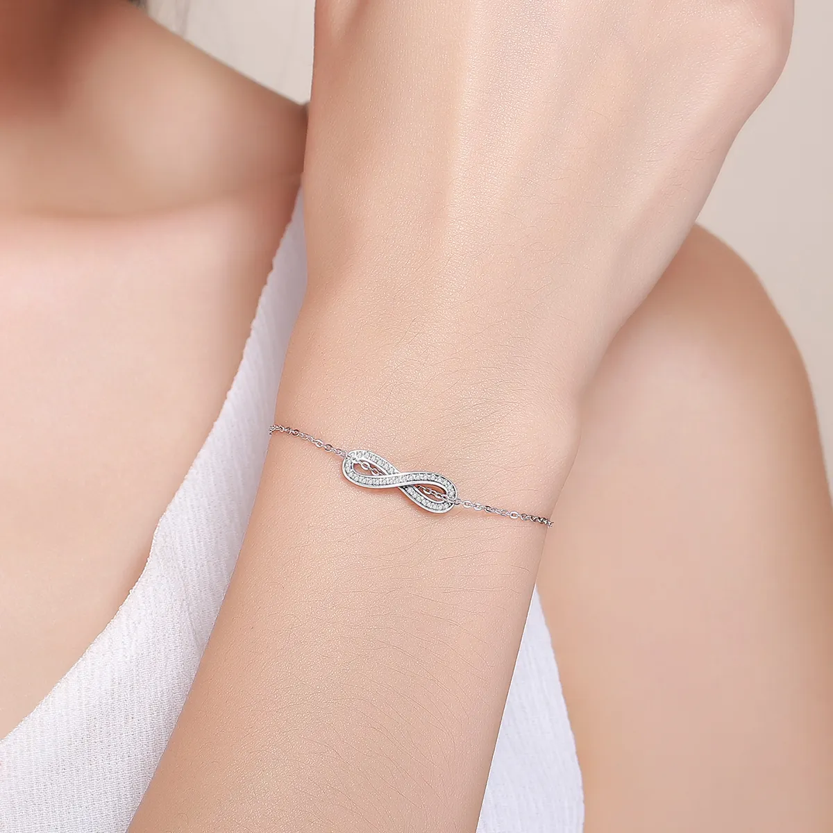 Pandora Style Silver Endless Elegance Chain Slider Bracelet - SCB056