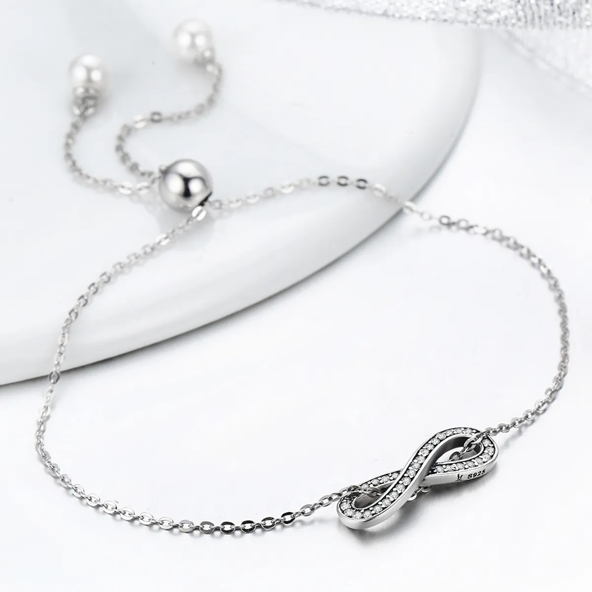 Pandora Style Silver Endless Elegance Chain Slider Bracelet - SCB056