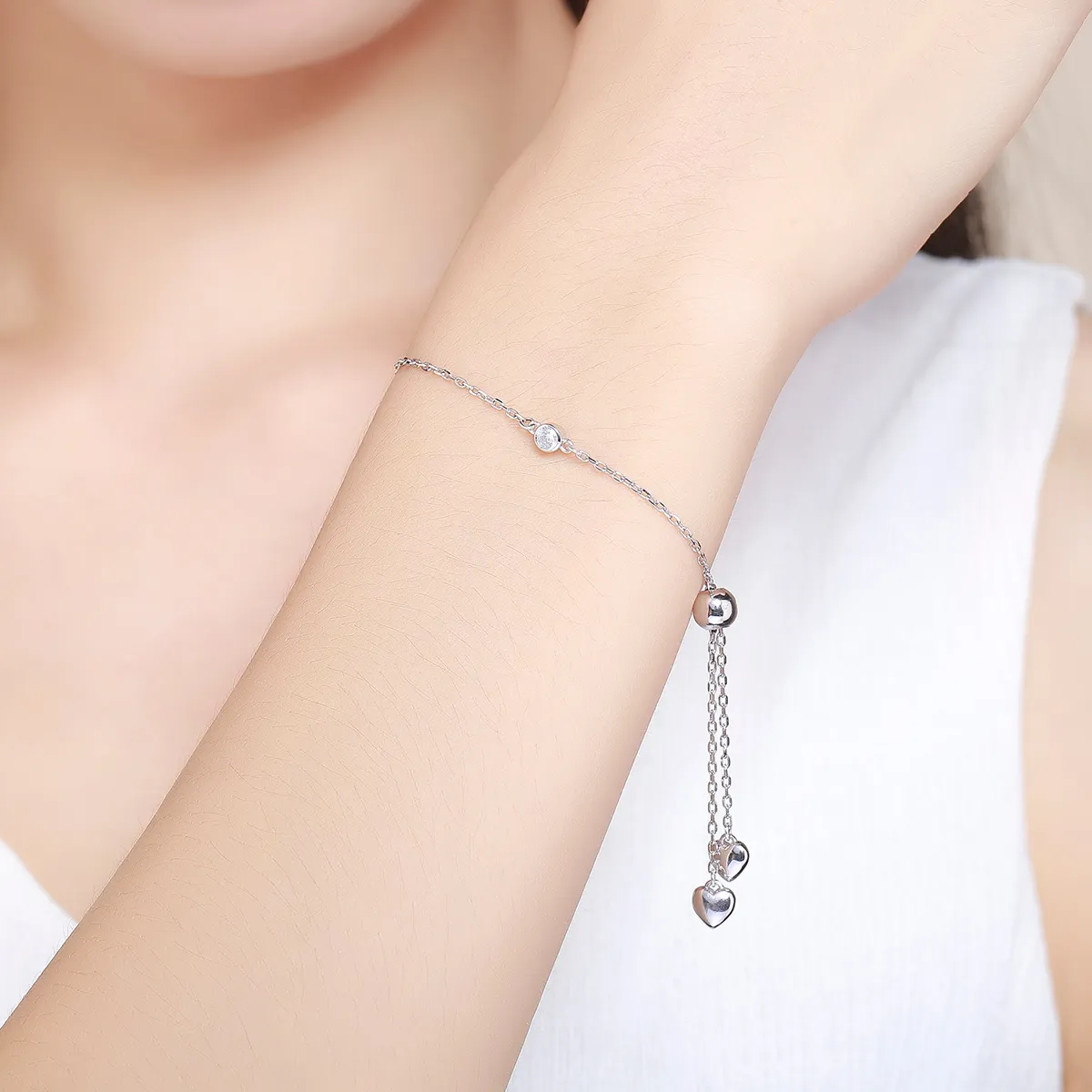 Pandora Style Silver Entwined Bright Galaxy Slider Bracelet - SCB032