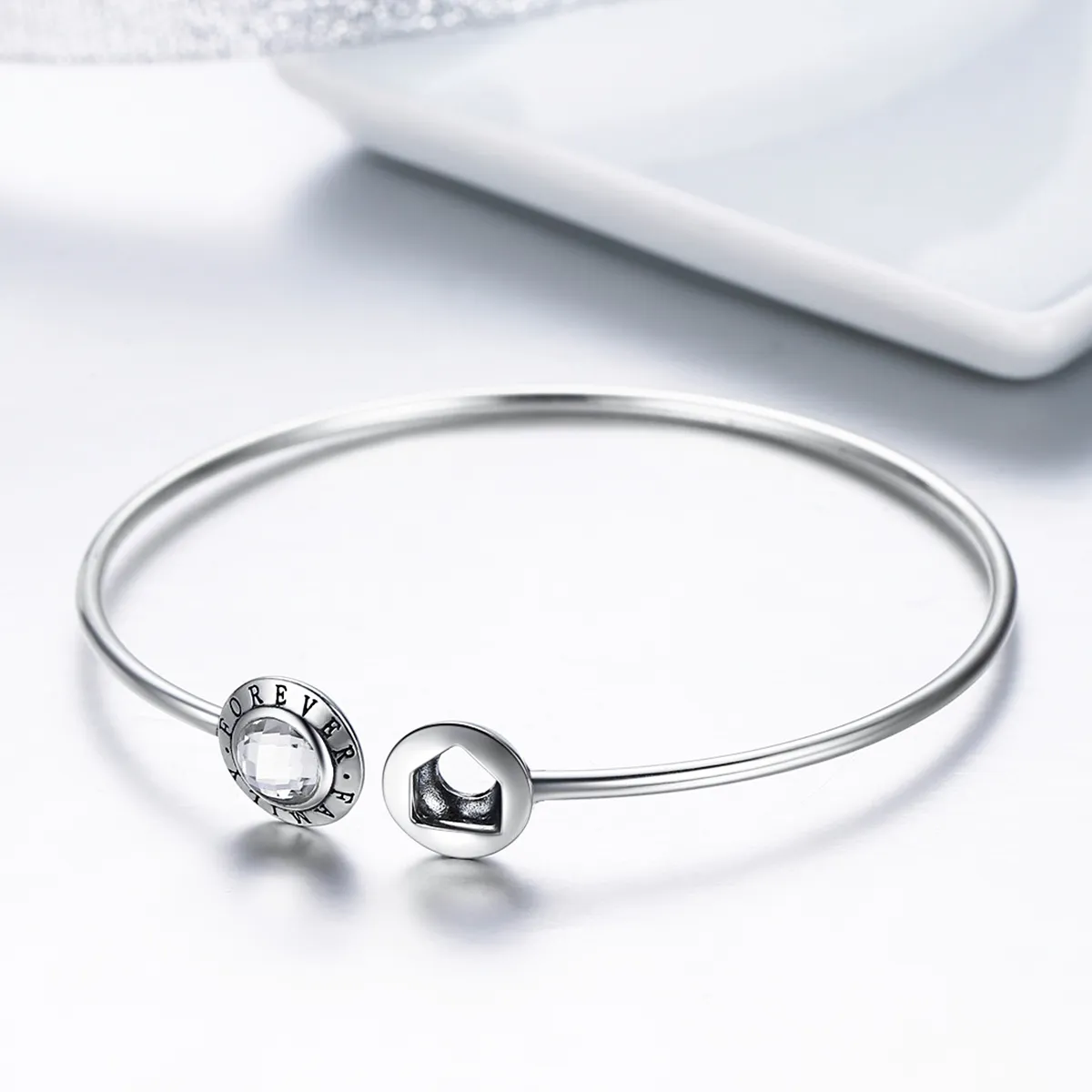 Pandora Style Silver Eternal Home Open Bangle - SCB011