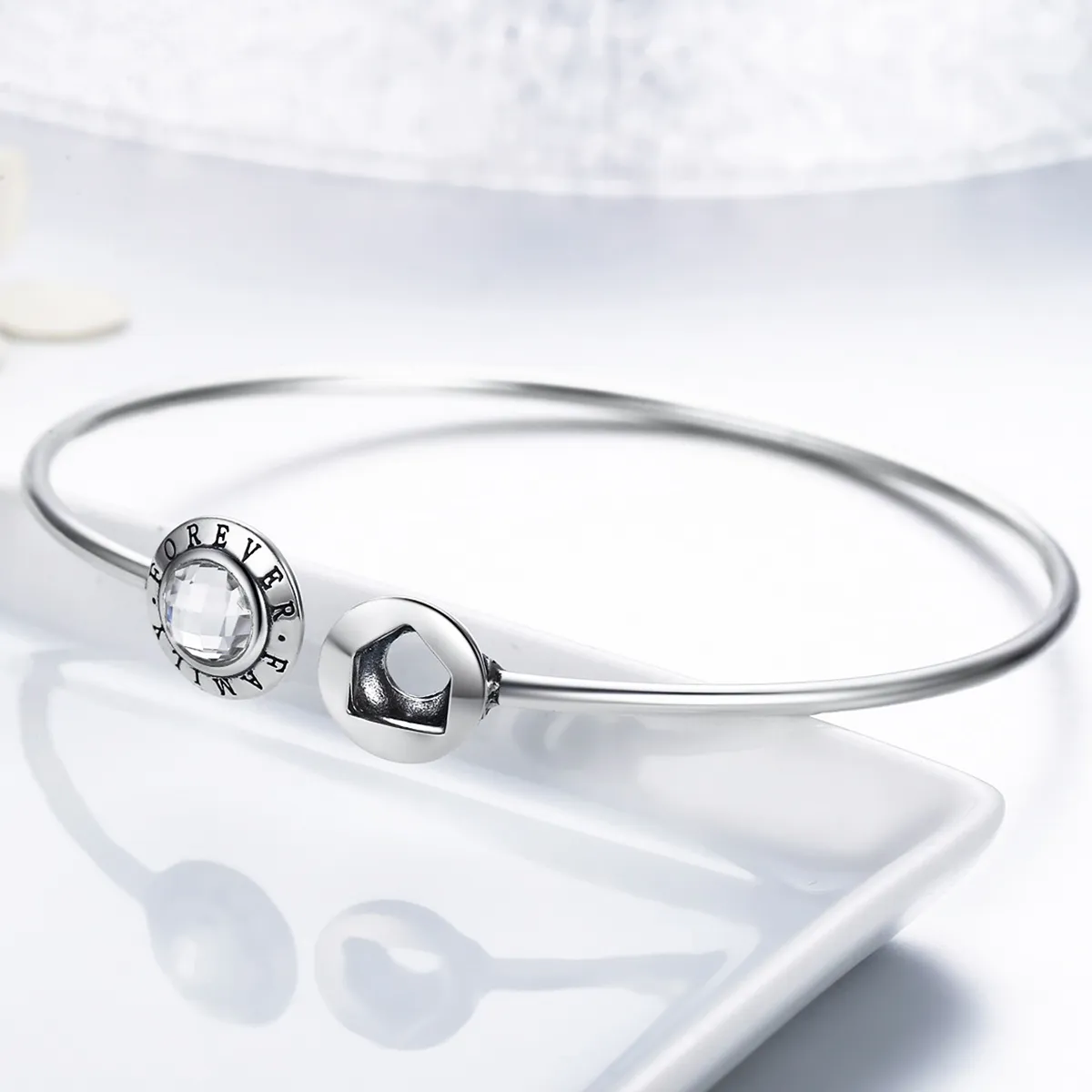 Pandora Style Silver Eternal Home Open Bangle - SCB011