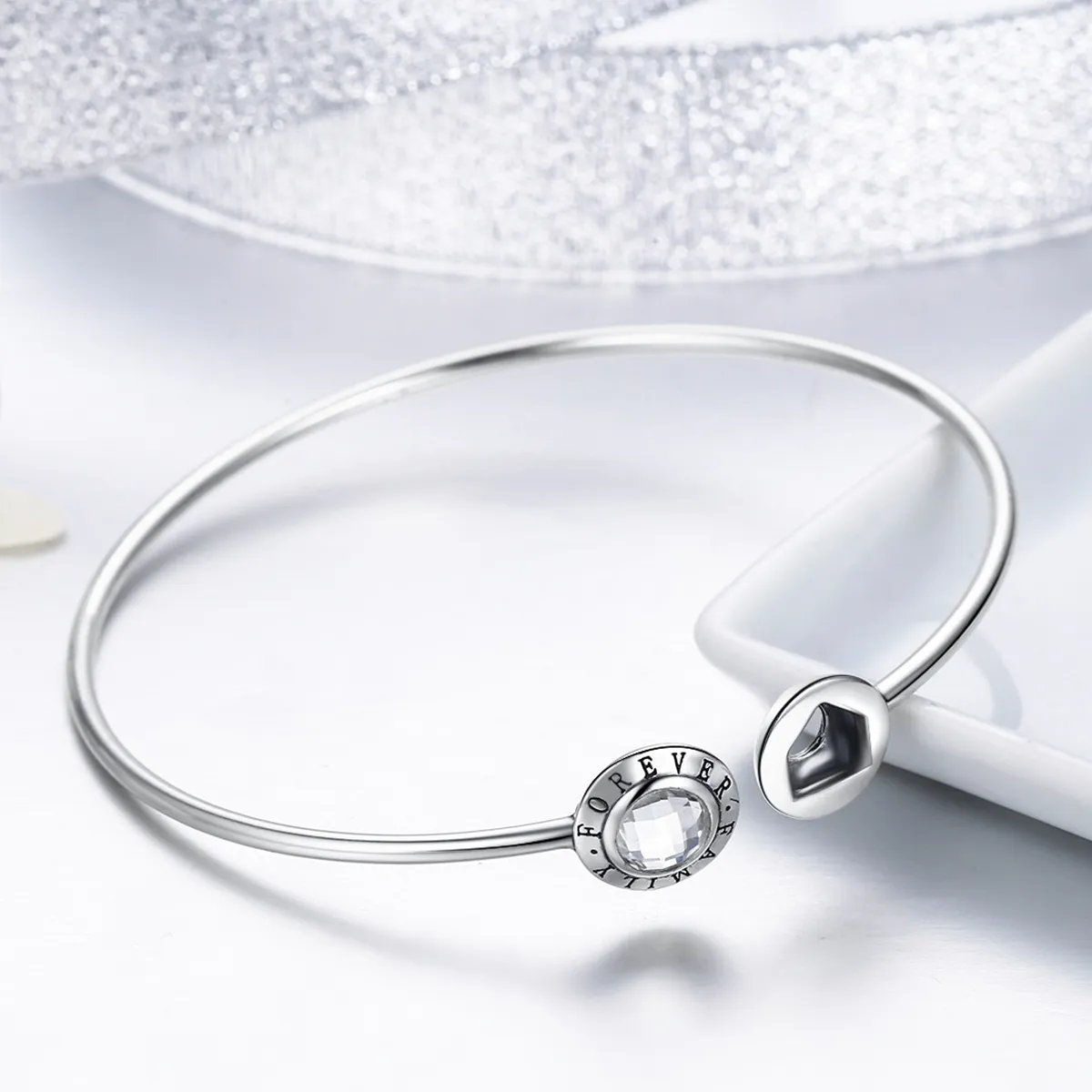 Pandora Style Silver Eternal Home Open Bangle - SCB011
