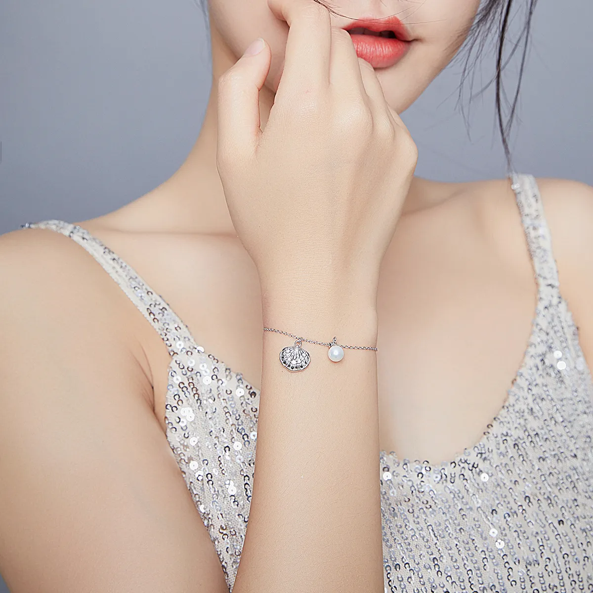 Pandora Style Silver Gift of Sea Dainty Chain Slider Bracelet - SCB179