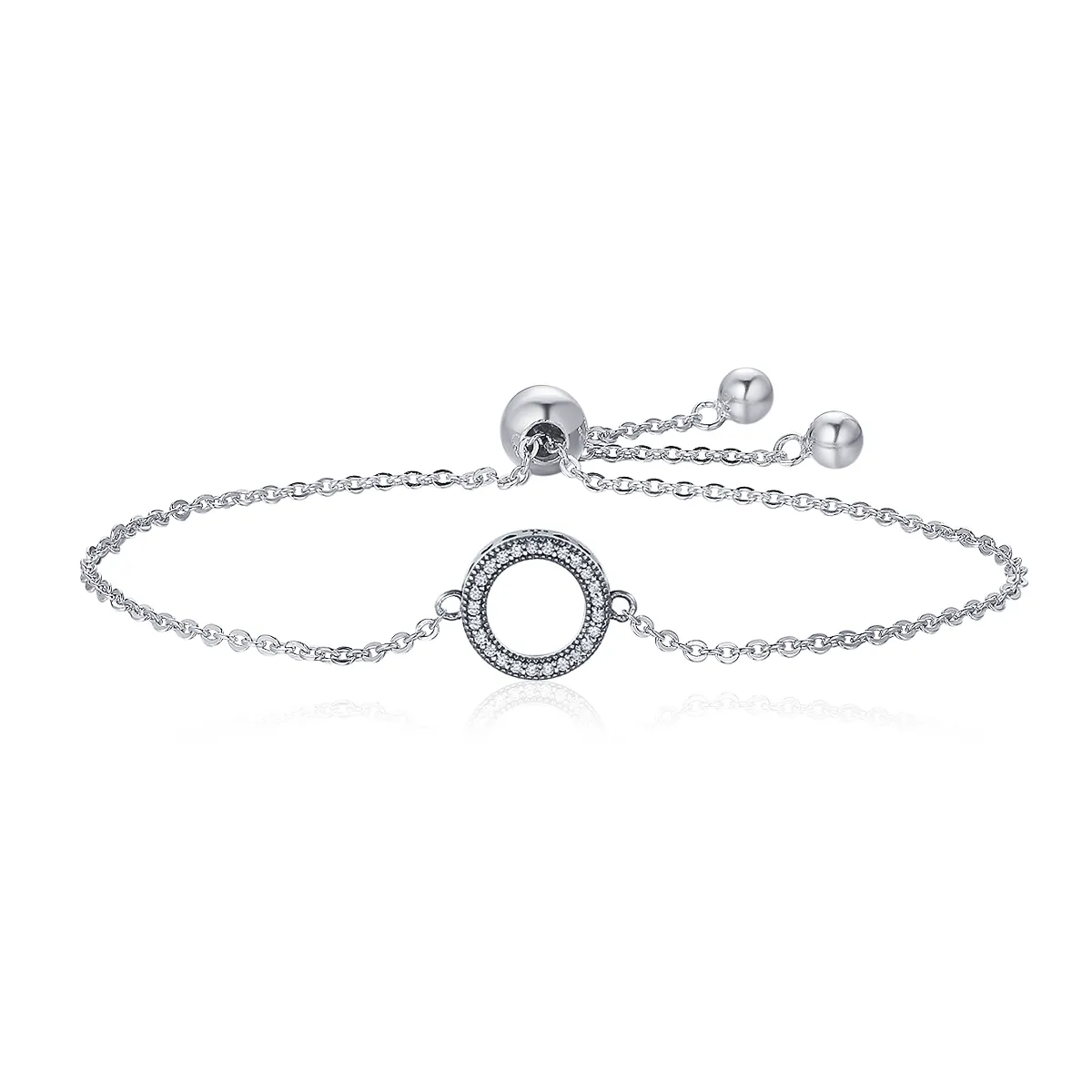 pandora style silver halo slider bracelet scb030