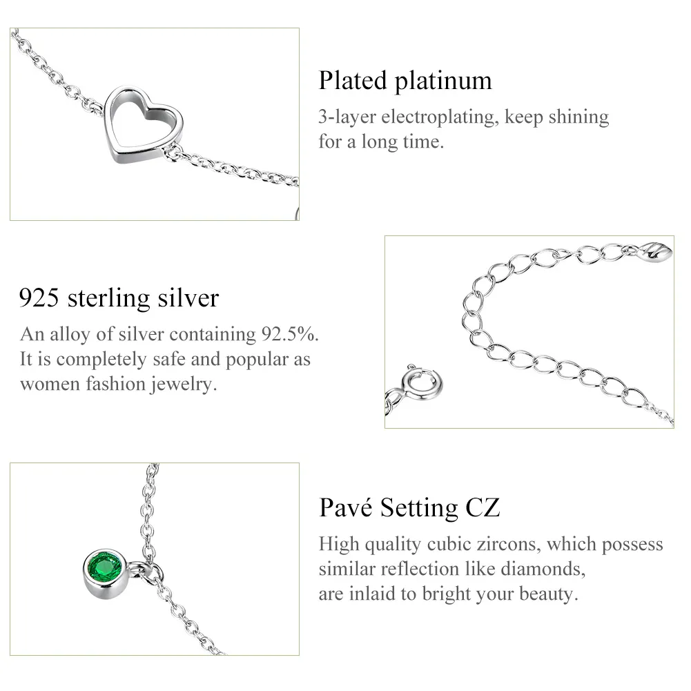 Pandora Style Silver Heart Balls Girl Slider Bracelet - SCB180
