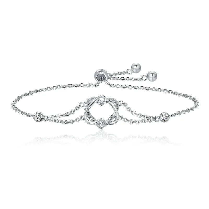 pandora style silver love cardiogram anniversary slider bracelet scb022