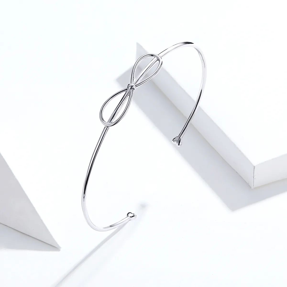 Pandora Style Silver Lovely Dainty Bow Bangle - SCB167