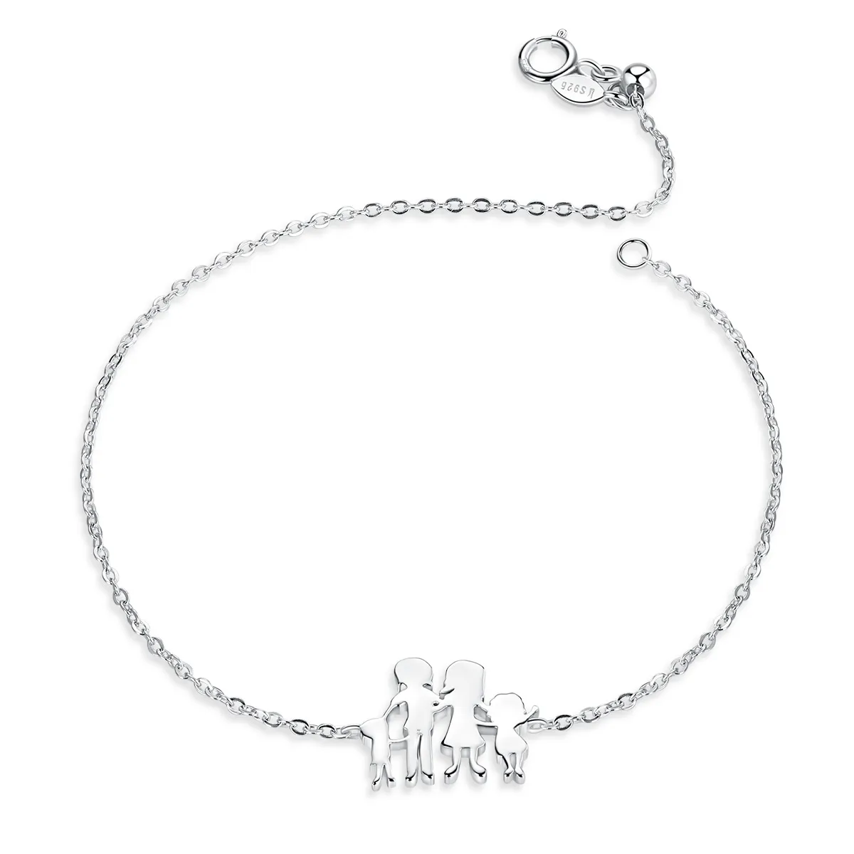 Pandora Style Silver My Family Chain Slider Bracelet - SCB164